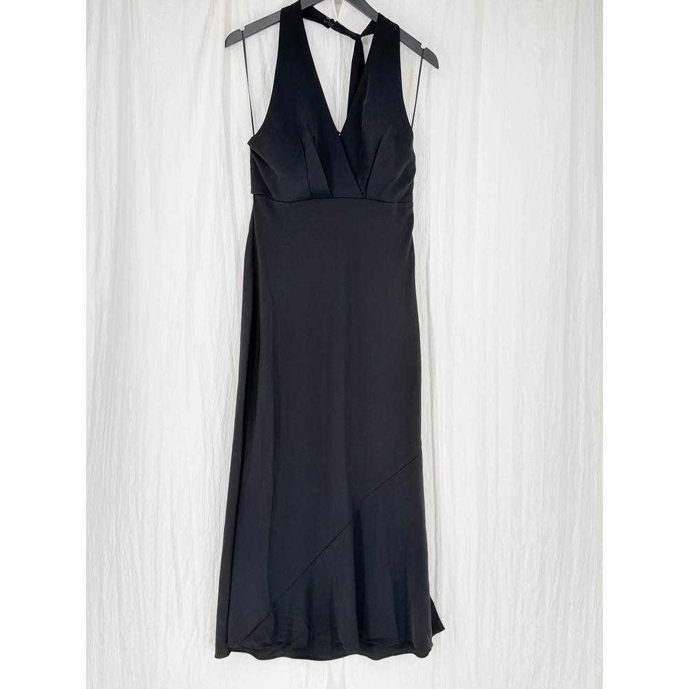 ASTR The Label Hilaire Halter Midi Dress Black Size Large